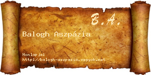 Balogh Aszpázia névjegykártya