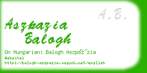 aszpazia balogh business card